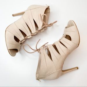 Kelly & Katie Vandra Natural Suede Stilettos NIB